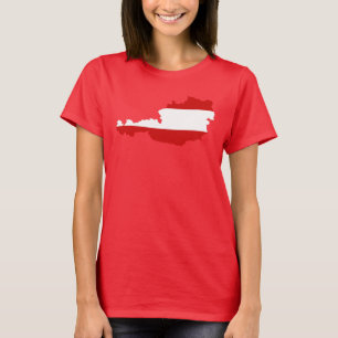 Österrike Flagga Karta T-Shirt