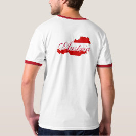 Österrike flagga karta t shirt