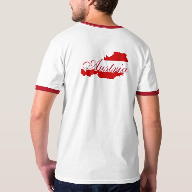 Österrike flagga karta t shirt (Baksida)