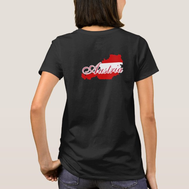 Österrike flagga karta t shirt (Baksida)