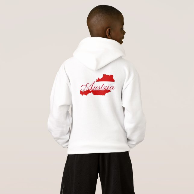 Österrike flagga karta t shirt (Hel baksida)