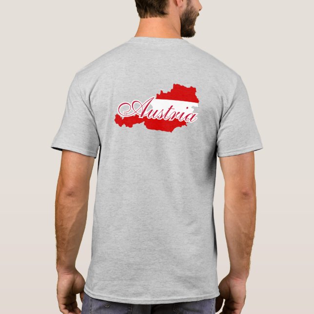 Österrike flagga karta t shirt (Baksida)