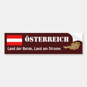 Österrike flagga + Kartabildekal Bildekal