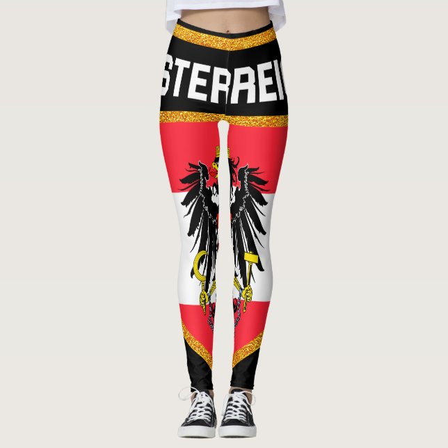 Österrike Flagga Leggings (Framsida)