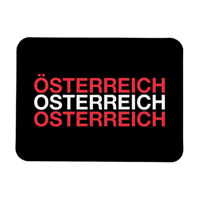 ÖSTERRIKE Flagga Magnet (Horisontell)