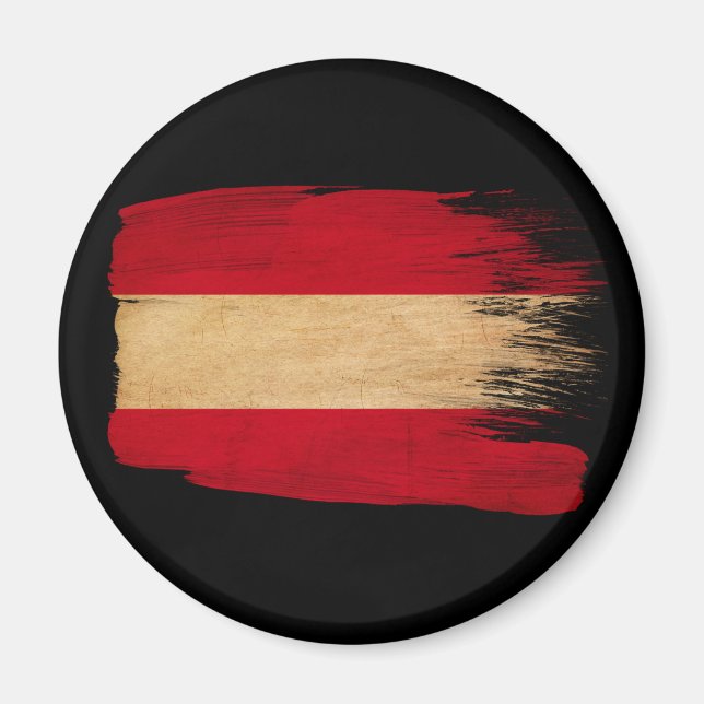 Österrike Flagga Magnet (Framsidan)