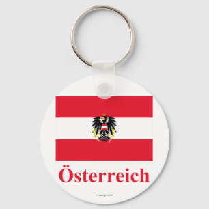 Österrike flagga med namn i tysk nyckelring