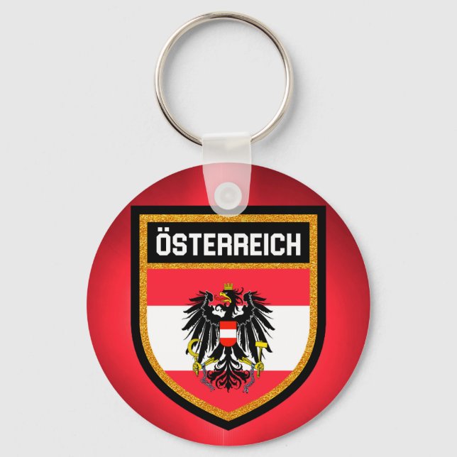 Österrike Flagga Nyckelring (Framsida)