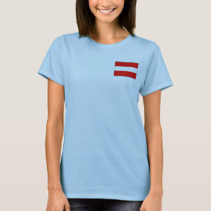 Österrike Flagga och Karta dk T-Shirt