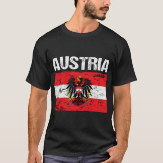 Österrike Flagga Österrike Wien Eagle T Shirt