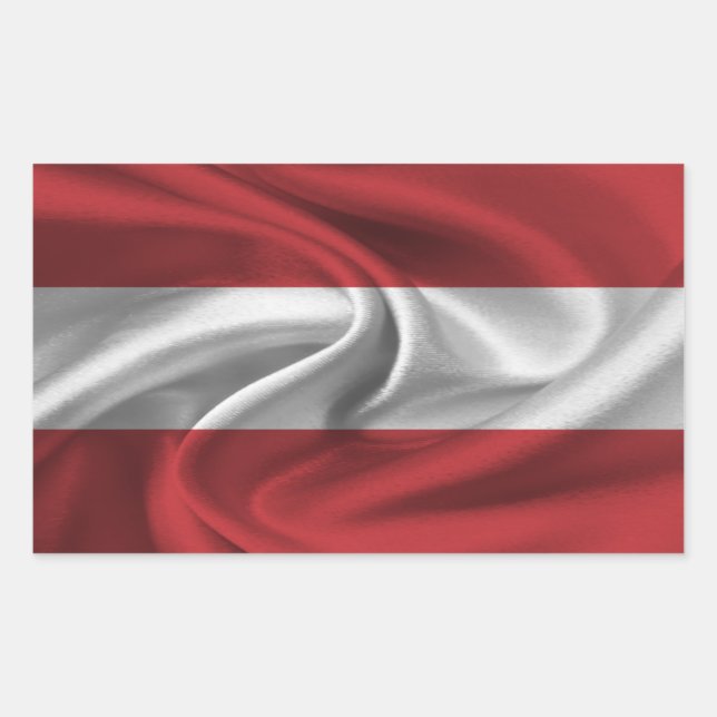 Österrike Flagga Rektangulärt Klistermärke (Framsida)