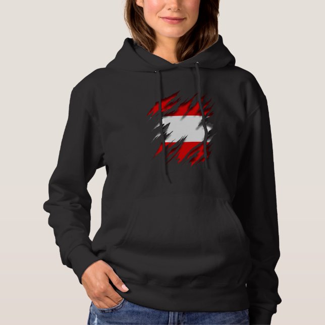 Österrike Flagga T Shirt (Framsida)
