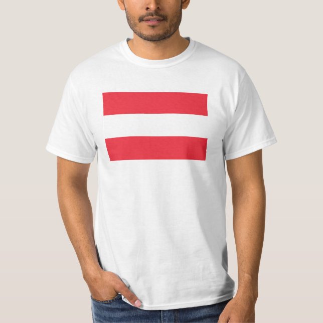 Österrike Flagga T Shirt (Framsida)