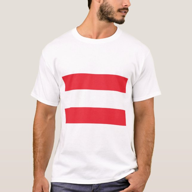 Österrike Flagga T Shirt (Framsida)