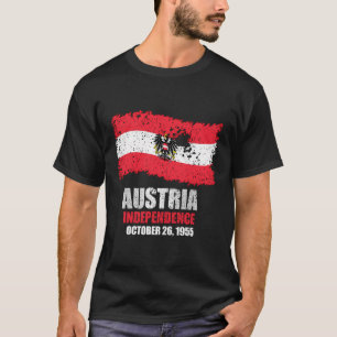 Österrike Flagga T Shirt Austria Independence