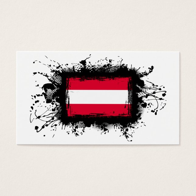 Österrike Flagga Visitkort (Framsidan)