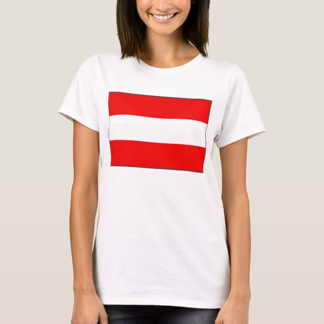 Österrike Flagga x Karta T-Shirt (Framsida)
