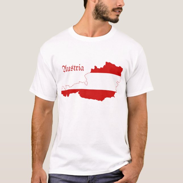 Österrike flaggakarta t shirt (Framsida)