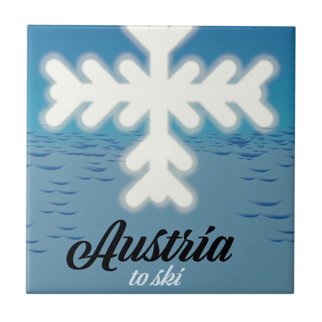 Österrike för att åka skidor kakelplatta (Framsidan)