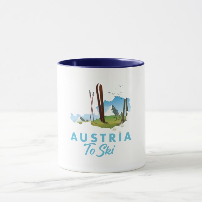 Österrike för att åka skidor. mugg (Center)