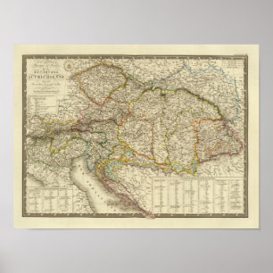 Österrike för centralBalkan peninsula Ungern Poster