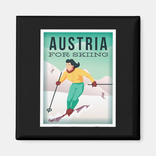 Österrike för skiing av Pistensau och Skihaserl Magnet (Framsidan)