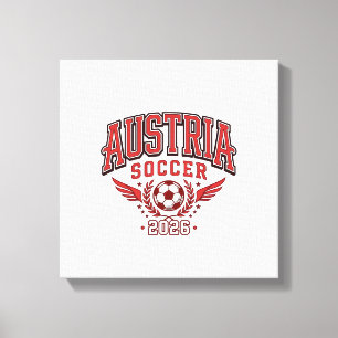 Österrike Fotboll 2026 Fotboll Fet Land Typografi Canvastryck
