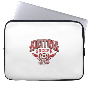 Österrike Fotboll 2026 Fotboll Fet Land Typografi Laptop Fodral