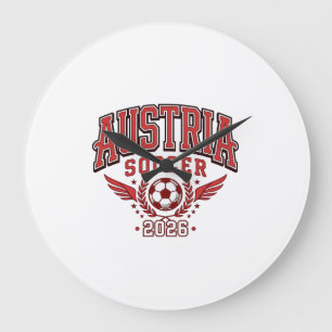 Österrike Fotboll 2026 Fotboll Fet Land Typografi Stor Klocka