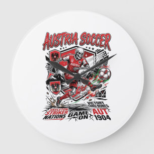 Österrike Fotboll Skelett Anfallare Nationer Affis Stor Klocka