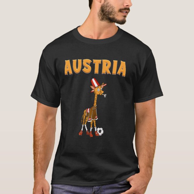 Österrike Giraffe Austria Fläkt T Shirt (Framsida)