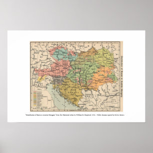 Österrike hungary 1911 karta poster