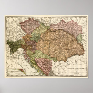 Österrike-HungaryPanoramic MapAustria-Ungern Poster