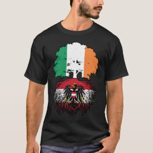 Österrike, Irland, Träd Roots Flagga T Shirt