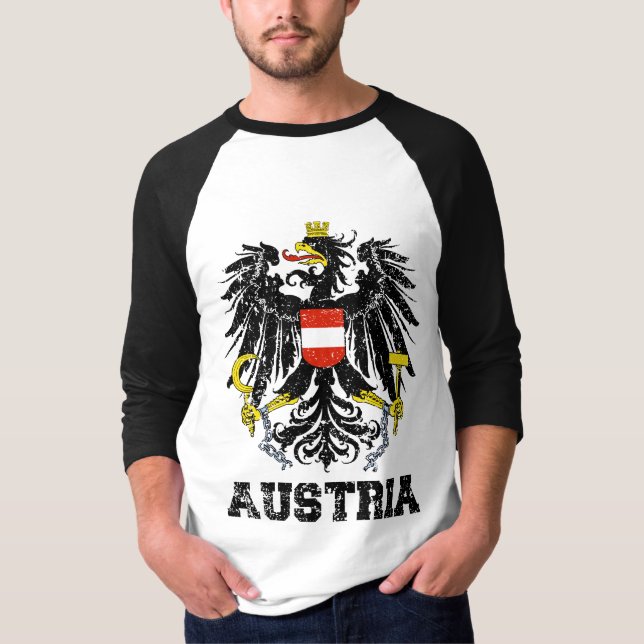 Österrike Jackar Arm T-shirt (Framsida)