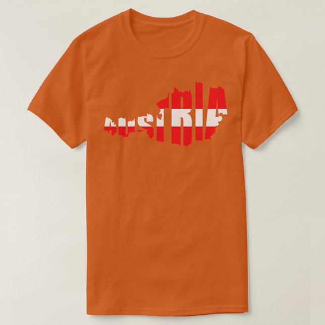 Österrike karta flagga t shirt (Design framsida)
