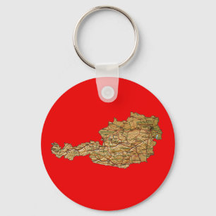 Österrike karta Keychain Nyckelring