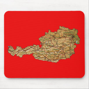 Österrike karta Mousepad Musmatta