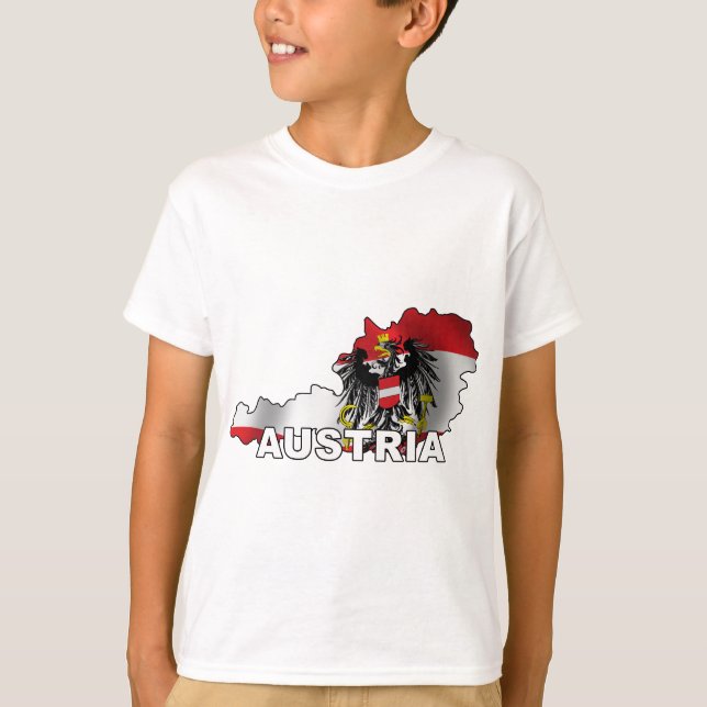 Österrike Karta T Shirt (Framsida)