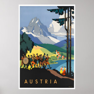 Österrike Konst Resor Venedig Österrikisk Vandring Poster