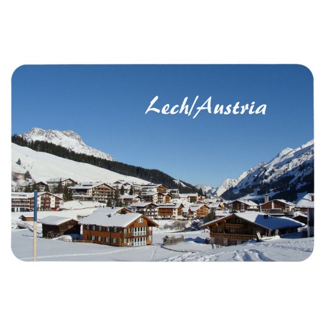 Österrike, Lech am Arlberg Souvenir Magnet (Horisontell)