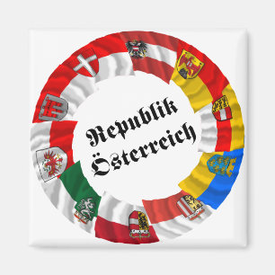 Österrike och dess lavendelföretag Wave Flaggor Magnet