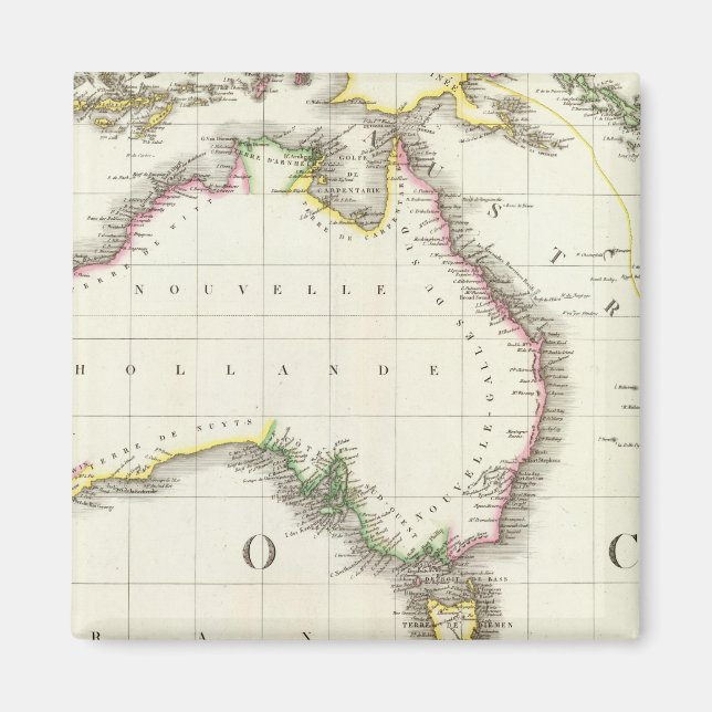 Österrike och Indonesien Engraved Karta Magnet (Framsidan)