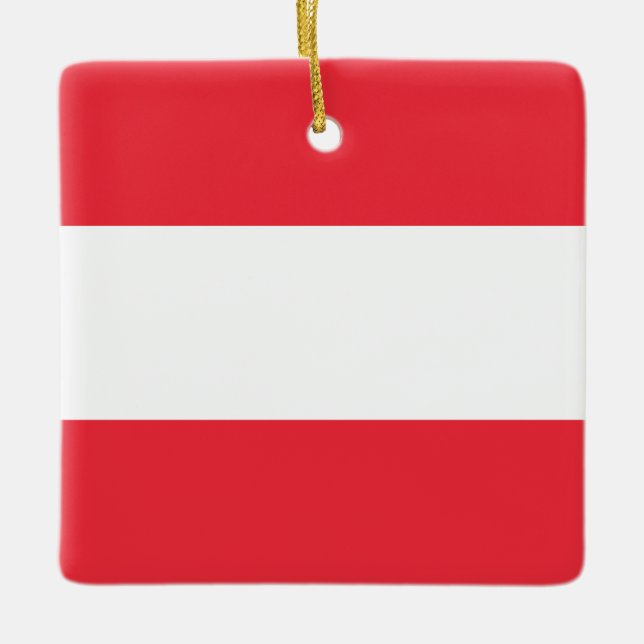 Österrike (österrikisk Flagga) Julgransprydnad Keramik (Framsida)