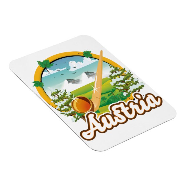 Österrike retro reselogo magnet (Högersidan)