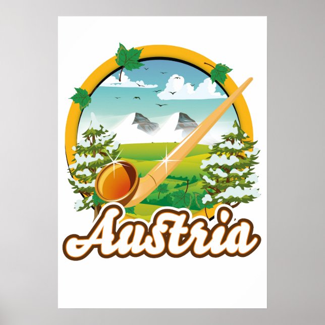 Österrike retro reselogo poster (Framsidan)