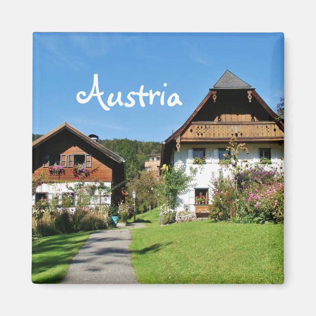 Österrike, Salzkammergut - Souvenir Magnet (Framsidan)