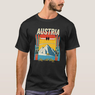 Österrike Ski hela dagen - Retro Vintage Stil öste T Shirt
