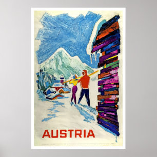 Österrike, Ski Travel Poster