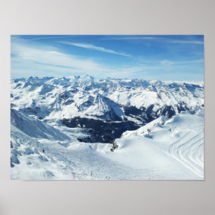 Österrike skidar berg reser alperna som snö poster